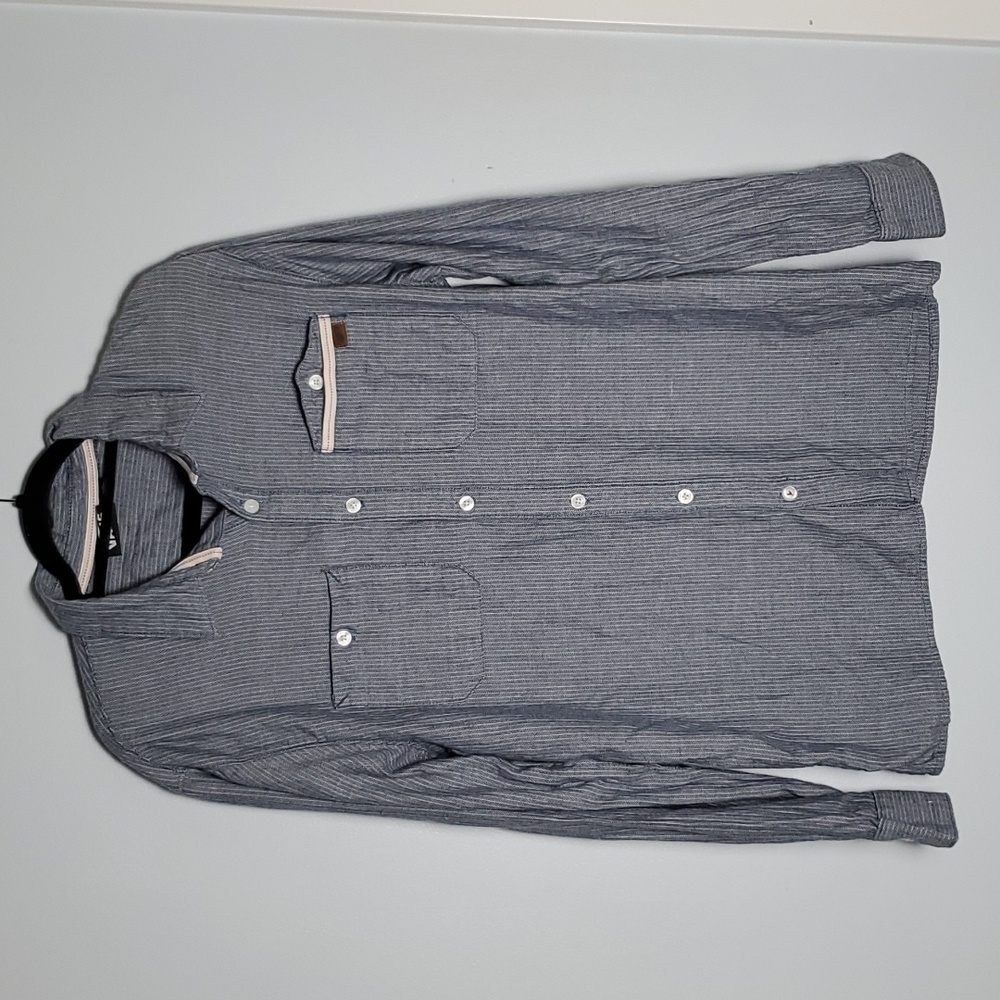 Vans Blue Long Sleeve Button Front Shirt